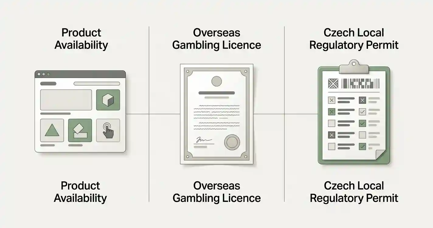 Přehled rozdílu mezi nabídkou NineCasino, zahraniční licencí a českým povolením